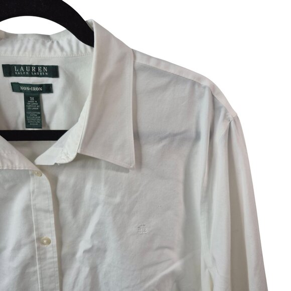 Lauren Ralph Lauren Womens Top Size 3X 100% Cotton Button Up Shirt Long Sleeve - Picture 9 of 9